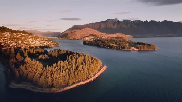 Queenstown during sunset alt