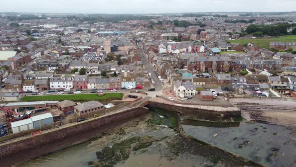 Drone View of Arbroath Quay at Low Tide