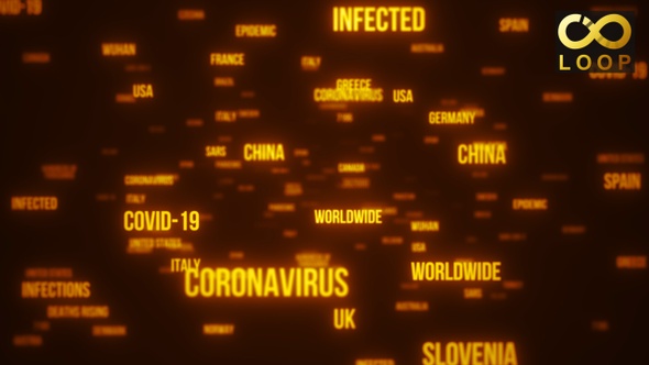 Corona Virus World Impact Texts Orange