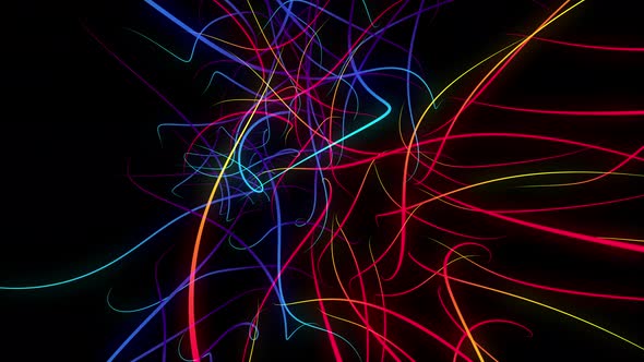 Neon Lines Swirls Vj Loop