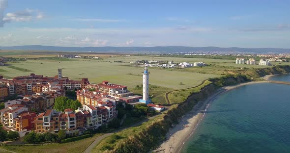 Aerial Drone View on the Lighthouse
