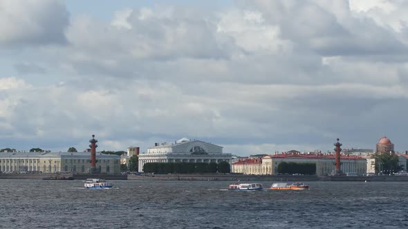 Time-lapse of The Spit of Vasilievsky Island - St. Petersburg, Russia