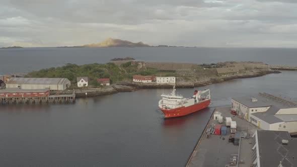 Cargo Ferry At The Dock In The North