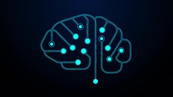  Digital Brain Outlines Artificial Intelligence 4K alt