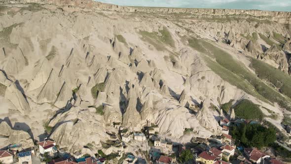 Selime Cathedral From Turkey View From Air During Sunset