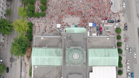 People gather at government buildings in Vancouver BC Canada to petition for Native Reparations, aer alt