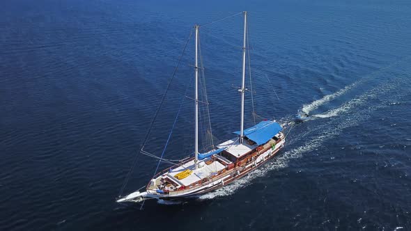 Sailing Ship Drone Footage alt