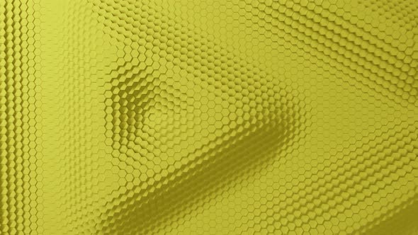 Abstract yellow  hexagon with offset effect