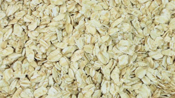 Uncooked Oatmeal Flakes Texture Close Up