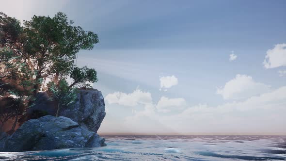Rocky Island with Trees As Ocean alt