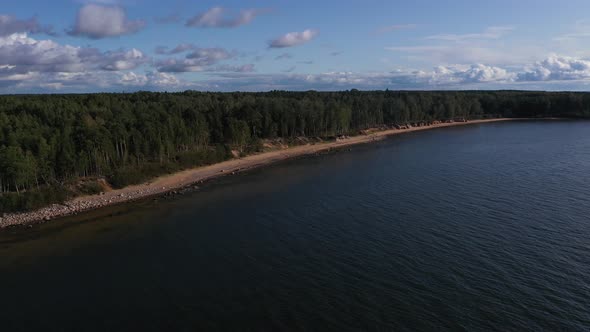 Rocky Baltic Sea shoreline in Summer