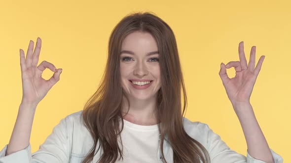 Woman Showing OK Gesture