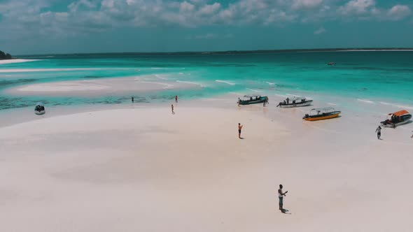 Sandbanks in the Middle of Ocean By Tropical Island Mnemba Zanzibar Aerial View alt