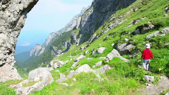 Kid Exploring the Mountains alt