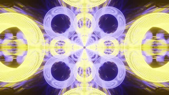 Space Sci-Fi Tunnel With Multicolored Rings Background Vj Loop HD alt