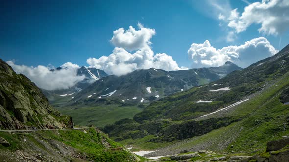 Great St Bernard Pass alps switzerland mountains snow peaks ski timelapse alt