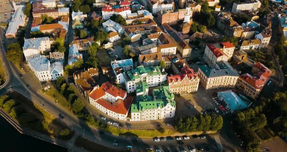 City View From Above to a Vyborg Historic District