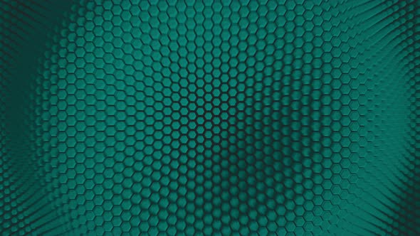 Green minimalism mosaic surface with moving hexagons
