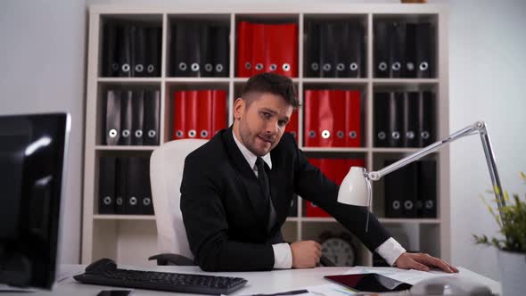 Businessman Rejecting Your Offer alt