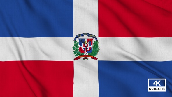 Dominican Republic Flag Waving Slowly Looped alt