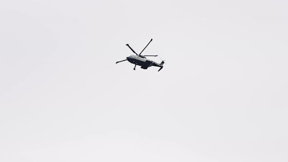 Agustawestland Aw101 Helicopter Flying In Grey Sky alt