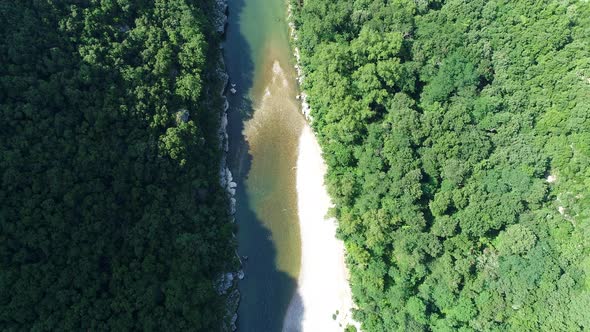 The gorges of the Ardeche in France seen from the sky alt