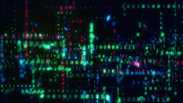 Digital Binary Data Streaming Code Matrix Background