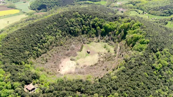 The Santa Margarida Volcano Is an Extinct Volcano in the Comarca of Garrotxa, Catalonia, Spain.  alt