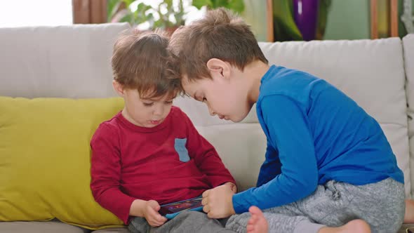 Funny Two Little Kids Brothers Spending Lovely alt