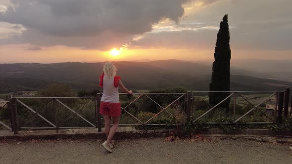 Woman in Vineyards of Tuscany alt