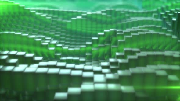 Green Cubic Abstract Background Looped