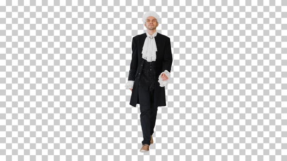 Man in old-fashioned laced frock coat, Alpha Channel alt