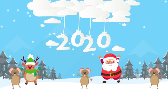 Happy New Year Mice Greeting Card