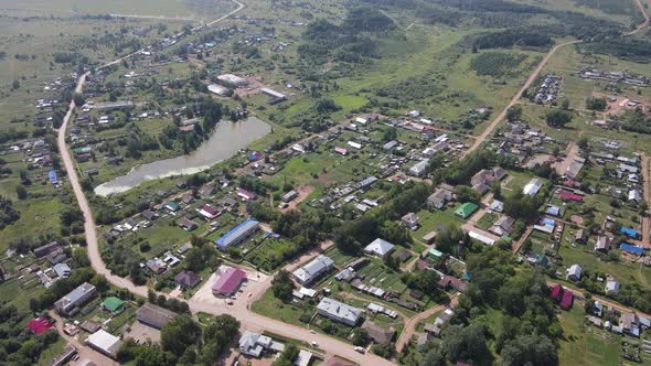 Residential Houses Located in Small Russian Village