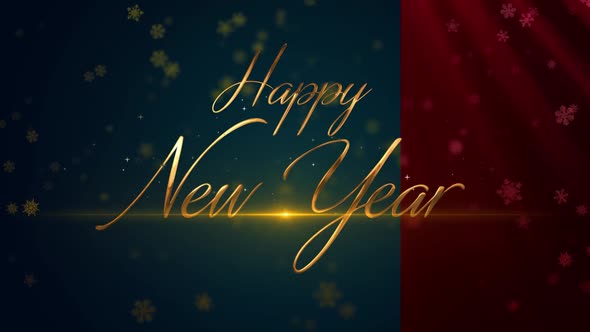 Happy New Year Golden Greetings Text in English Spanish French German