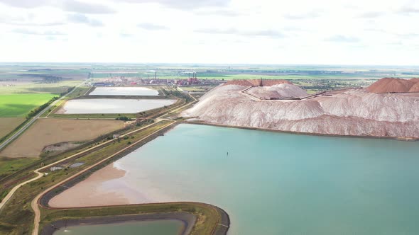 Mountains of Products for the Production of Potash Salt and Artificial Reservoirs alt
