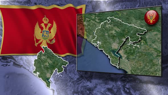 Montenegro Flag And Map Animation alt