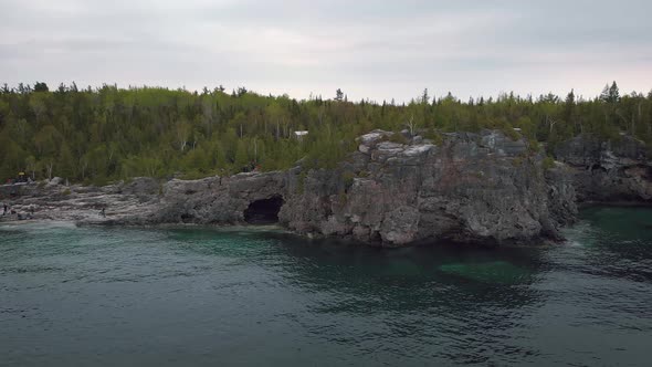 Cinematic view with The Grotto - Bruce Peninsula National Park alt