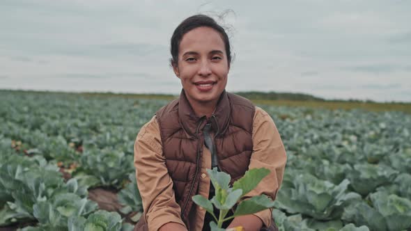 Joyful Female Farm Worker alt