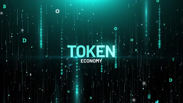 Token Economy Cryptocurrency Binary Matrix Digital Animation alt