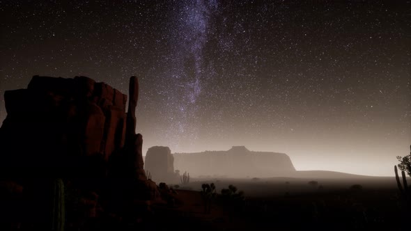 Hyperlapse in Death Valley National Park Desert Moonlit Under Galaxy Stars alt