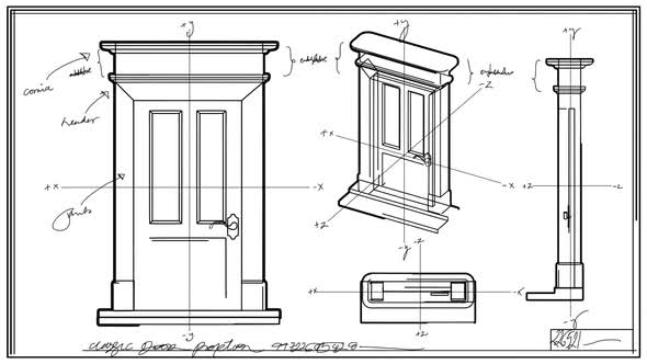 Door Technical Drawing Time Lapse