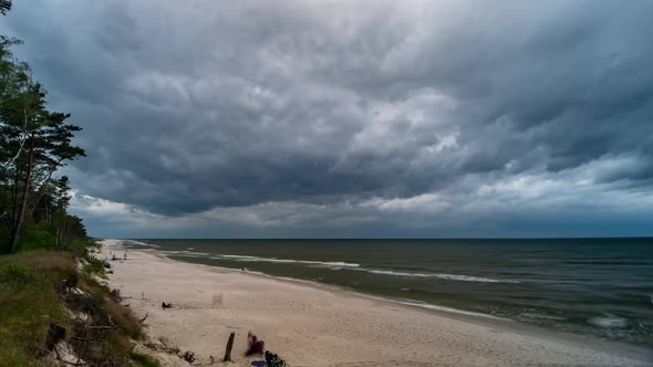 Storm Clouds Over Sea Timelapse.