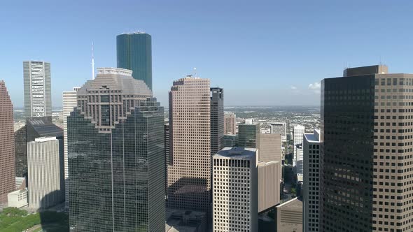 Aerial view of Houston's skyscrapers alt