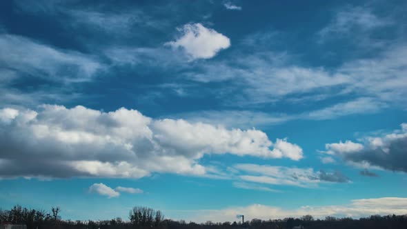 Dramatic time lapse with blue sky and clouds