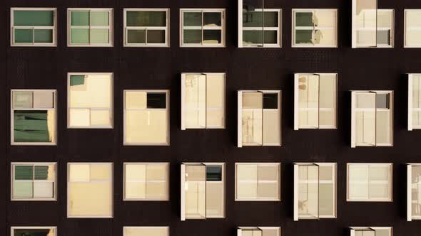 Vertical timelapse of a modern apartment building