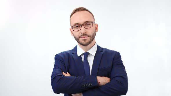 Handsome Successful Man in Stylish Clothes Wear White Shirt alt