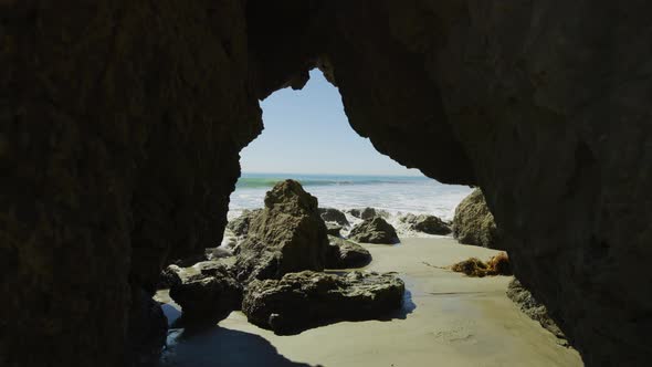 El Matador State Beach with a sea cave alt