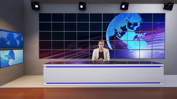 3D Virtual Tv Studio News B908 alt