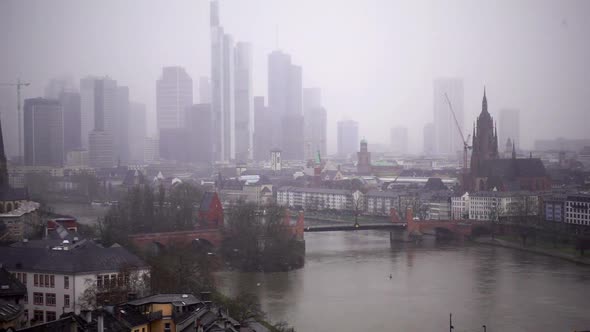 Frankfurt Germany Maine River And Business Towers In Snowy Day 3 alt